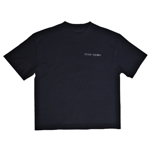T-Shirt print - black, Rücken Statement, Oversize